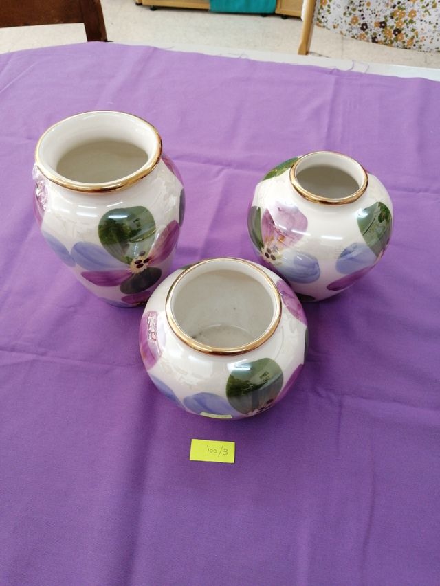 Juego 3 Jarrones ceramica