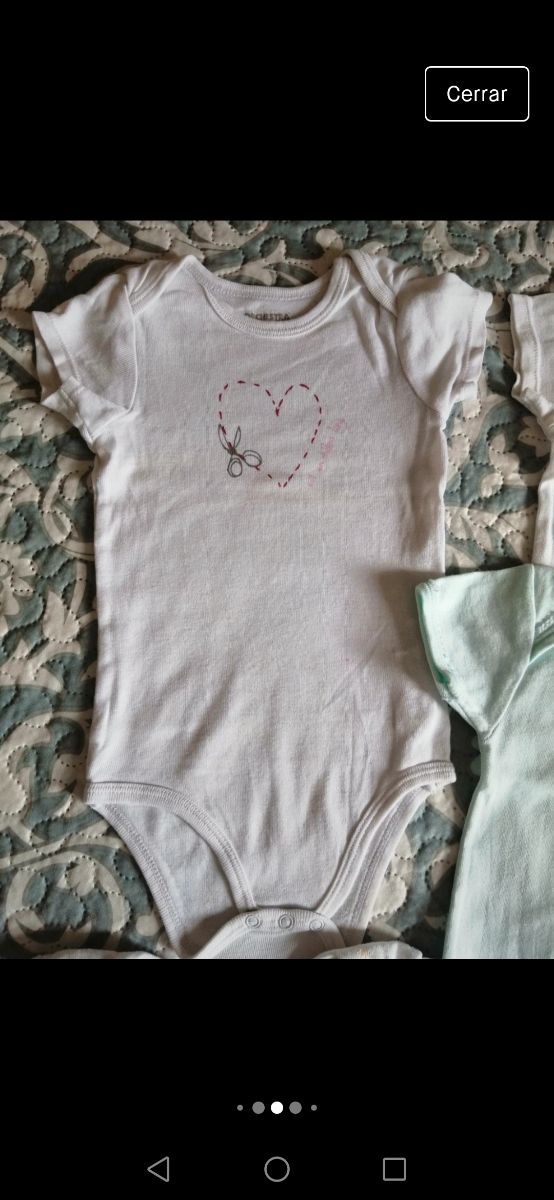 Lote Body x 5 Bebé Niña 12 meses