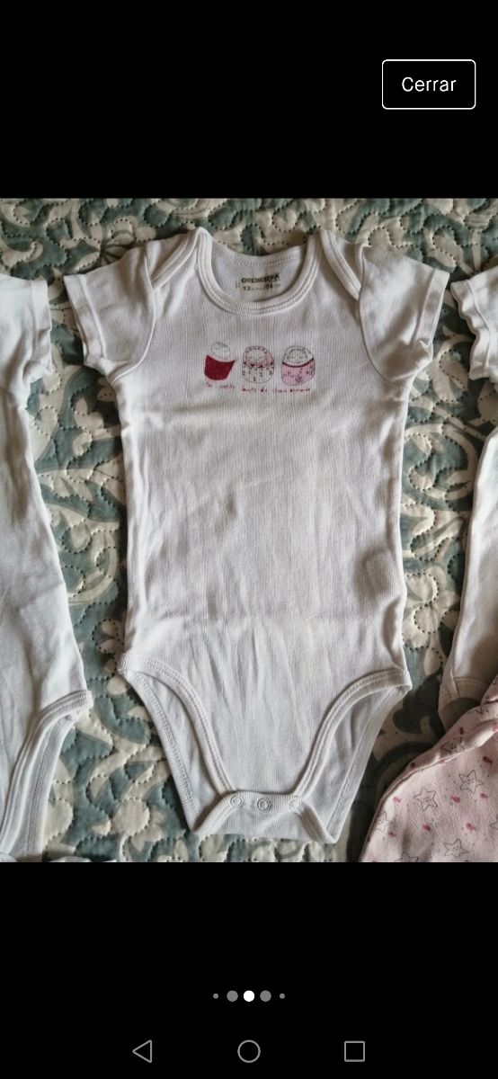 Lote Body x 5 Bebé Niña 12 meses