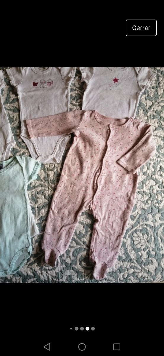 Lote Body x 5 Bebé Niña 12 meses