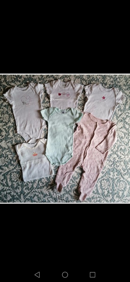 Lote Body x 5 Bebé Niña 12 meses