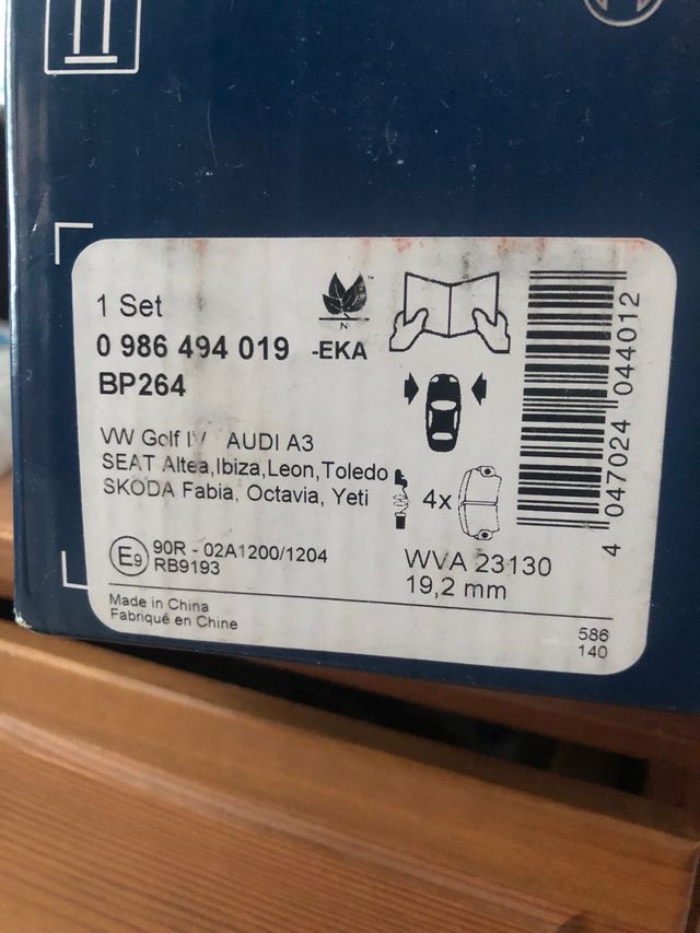 Pastillas de freno delanteras grupo vag 