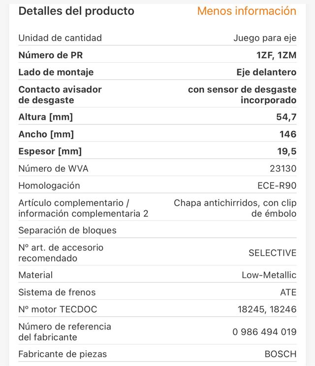 Pastillas de freno delanteras grupo vag 
