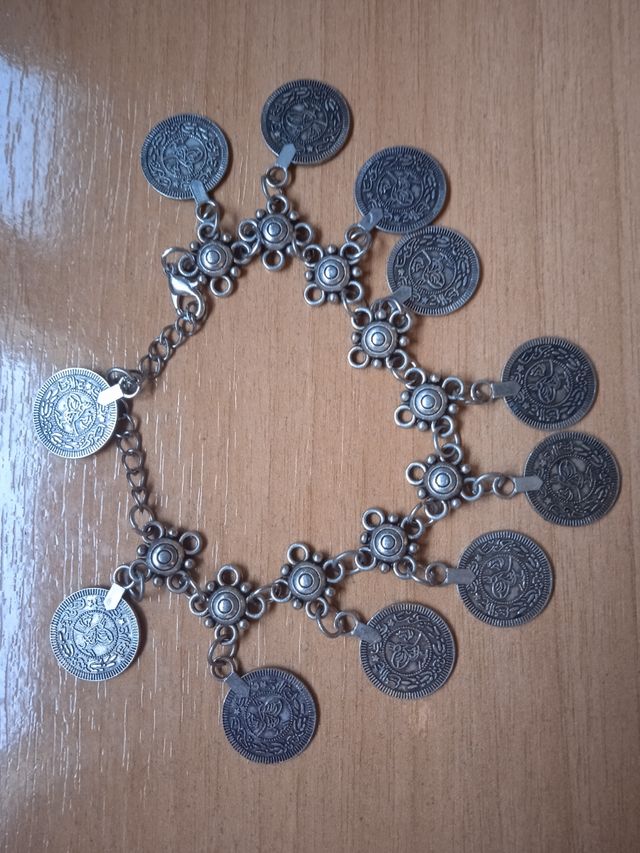 Pulsera tobillera de monedas