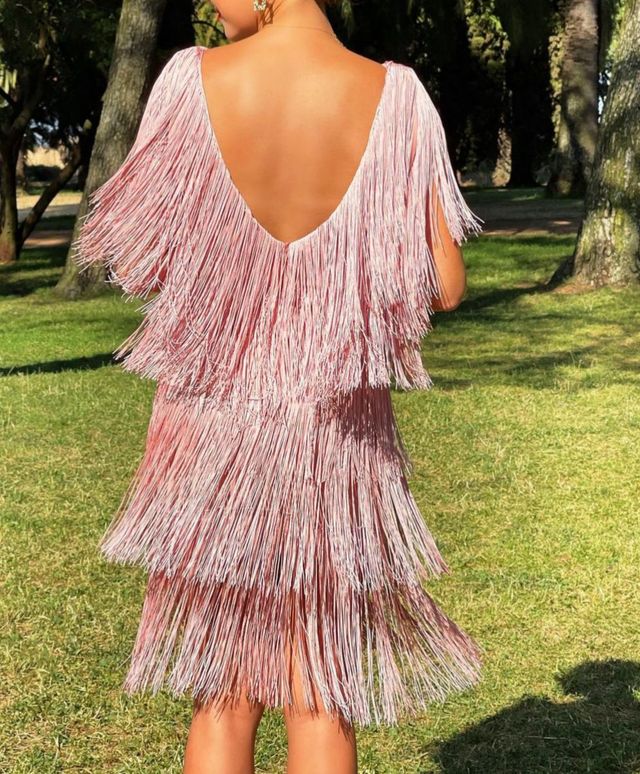 Vestido evento rosa,  sin estrenar 