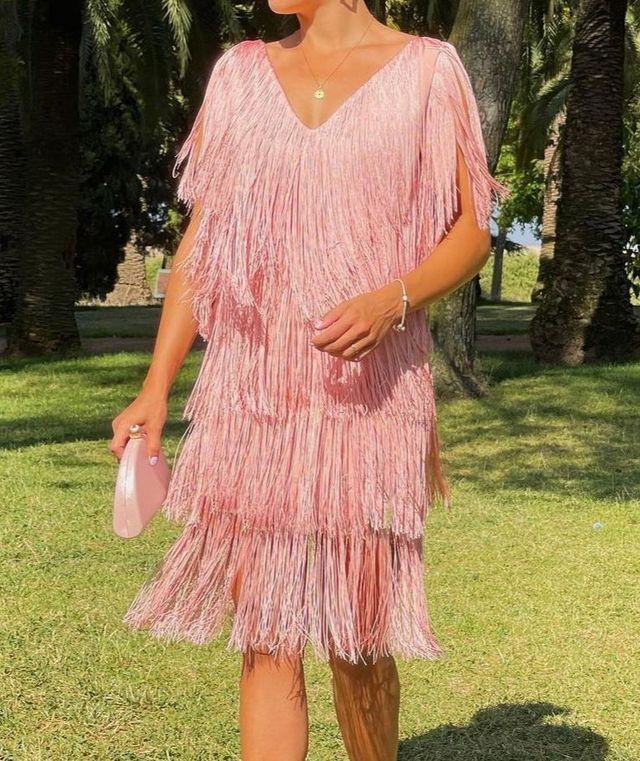 Vestido evento rosa,  sin estrenar 