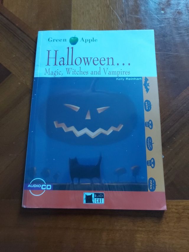 Halloween Magic Witches and Vampires. Green Apple