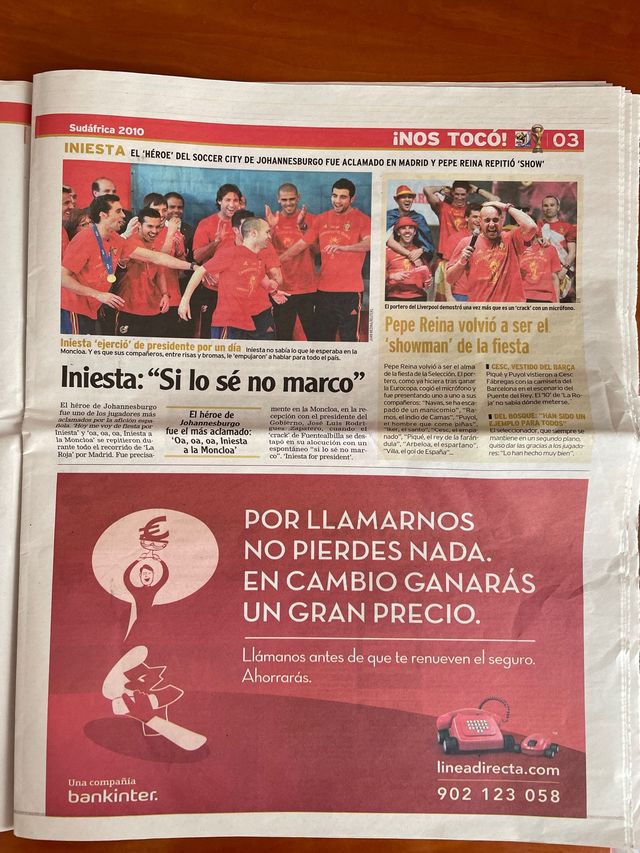 Periodico España Campeona del Mundo