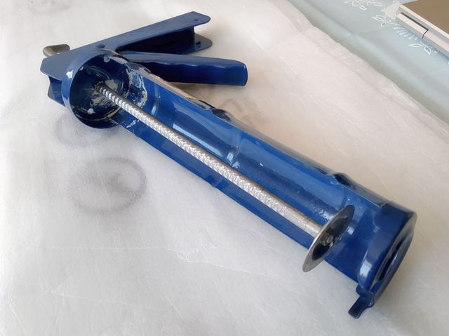 Pistola Aplicadora Silicona Cremallera acero azul