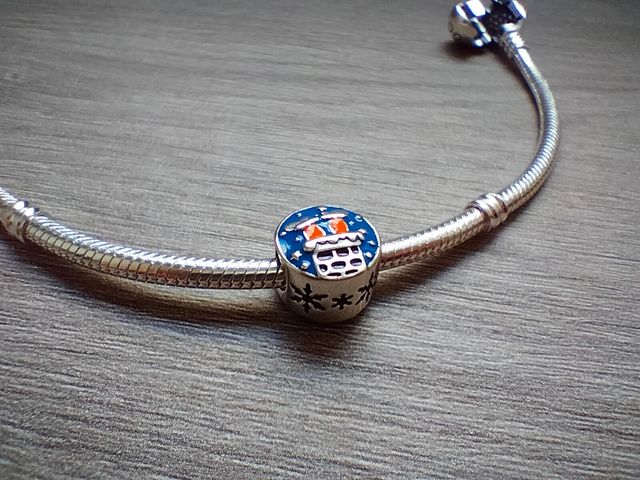 Charm Papa Noel chimenea plata de ley