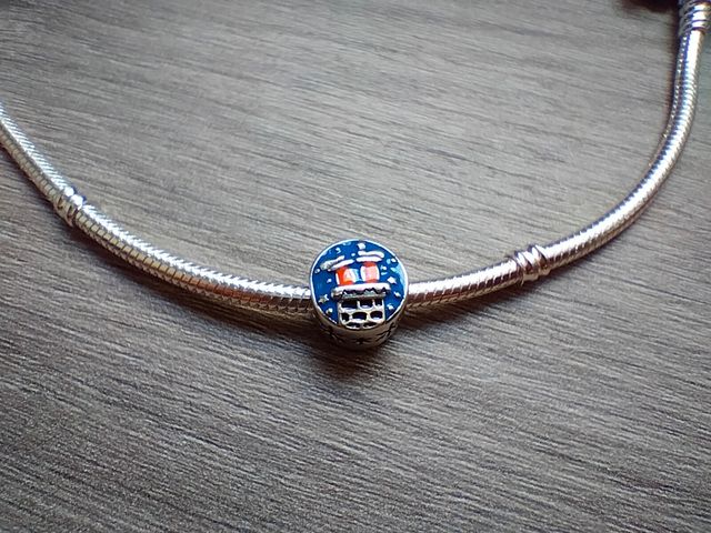 Charm Papa Noel chimenea plata de ley