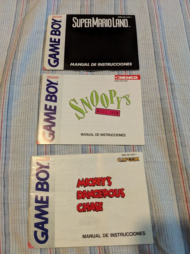 Cartuchos Gameboy clasico, con sus instrucciones