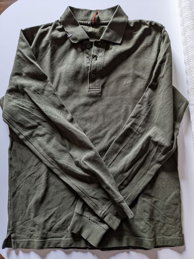Polo a manica lunga Sun68, taglia small, verde