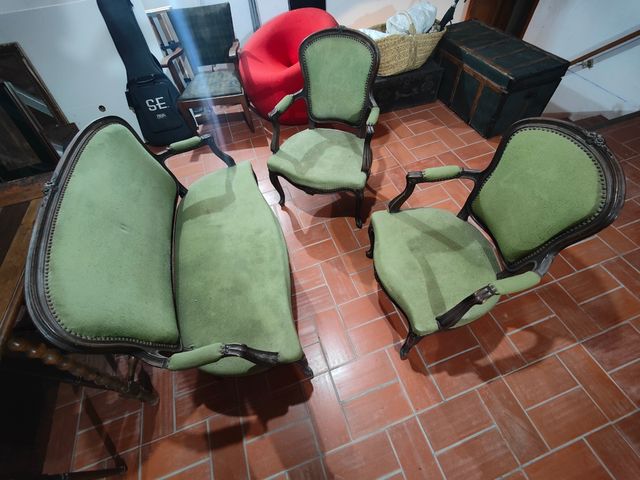 Sillon doble + 2 sillones antiguos