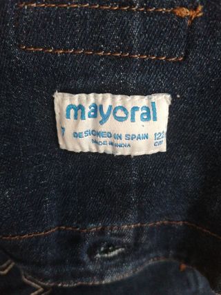 peto falda vaquero mayoral niña