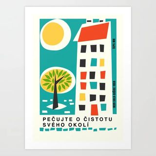 Cartel poster retro mid-century checoslovaco
