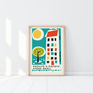 Cartel poster retro mid-century checoslovaco