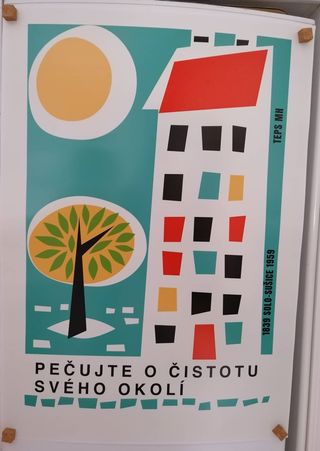 Cartel poster retro mid-century checoslovaco
