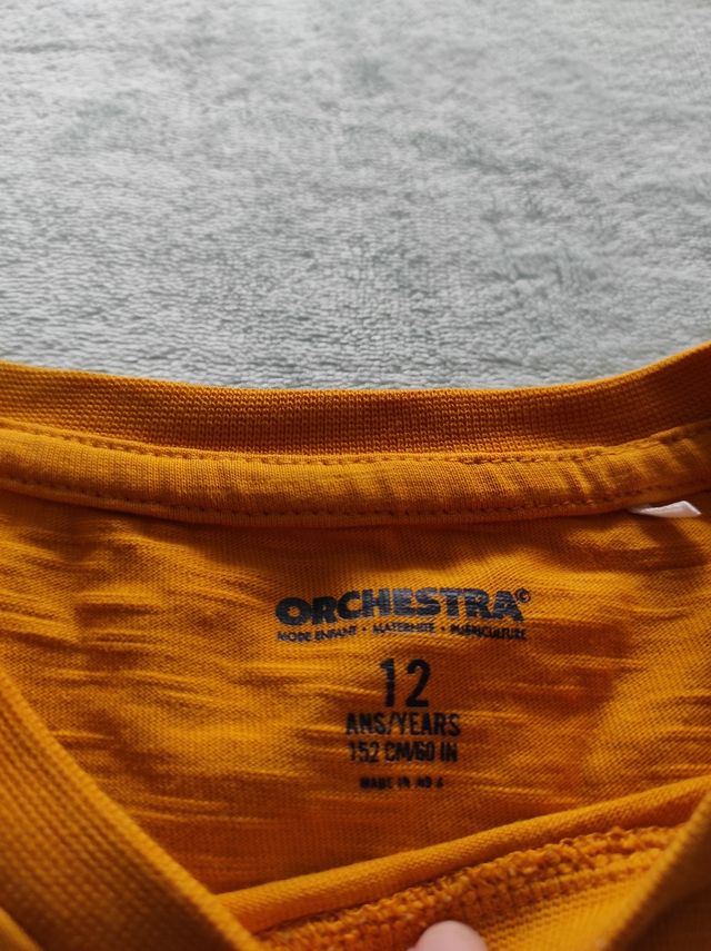 Camiseta manga larga, talla 12, marca Orchestra