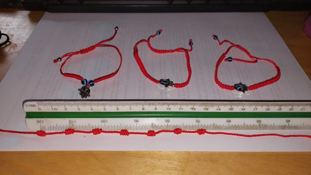 Pulsera Mal Ojo para Mujeres/Hombres -ROJA 7 NUDOS