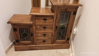 Mueble escalera para entrada, estilo mejicano