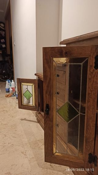 Mueble escalera para entrada, estilo mejicano
