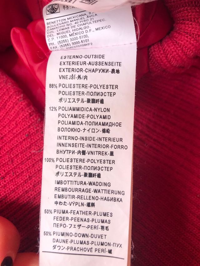 Plumas tipo bomber de color rojo T 42