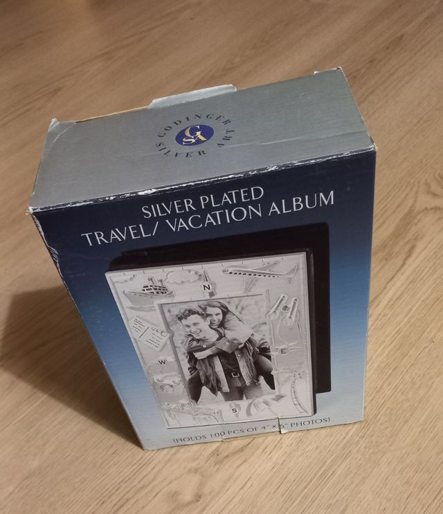 Álbum foto Marco plateado/trasera terciopelo negro