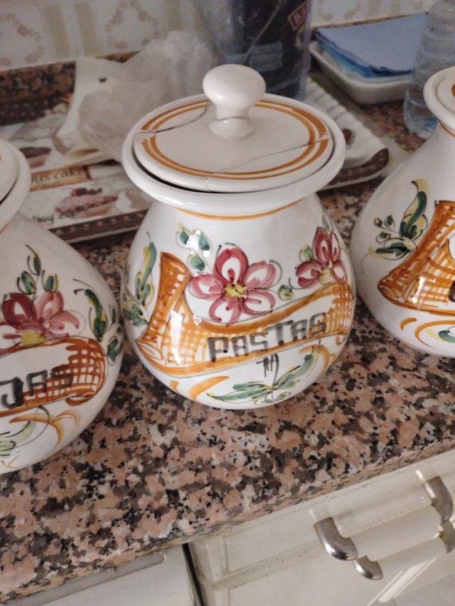 5 tarros de cocina.( vintage)