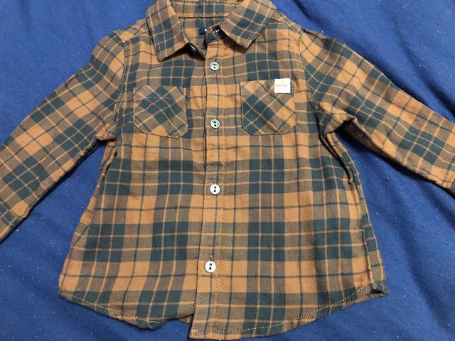 Conjunto Vaquero  y camisa T.12 meses