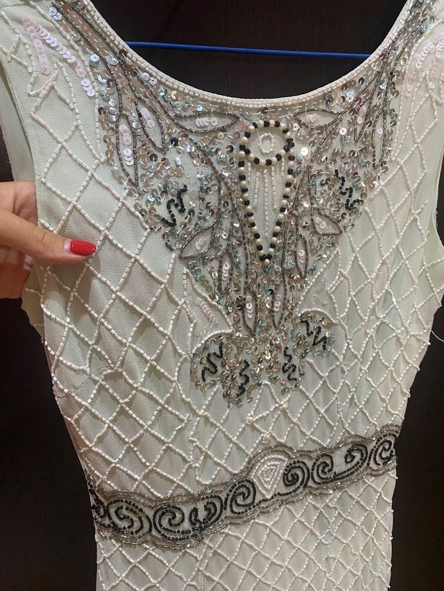 Vestido evento corto pedrería talla S