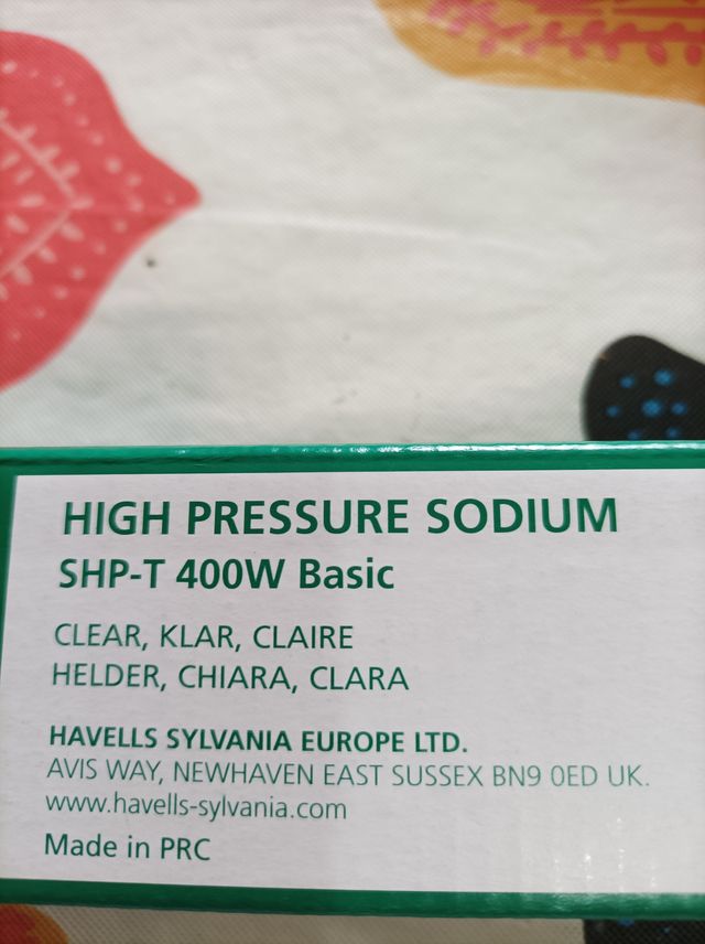 Bombilla SYLVANIA SHP Y 400 W