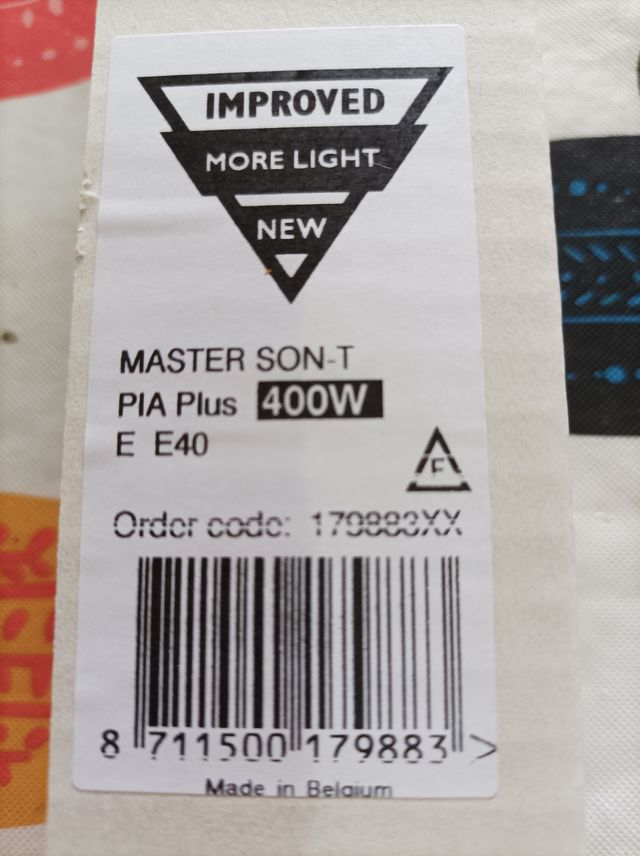 Bombilla Philips máster son t pia plus 400 w