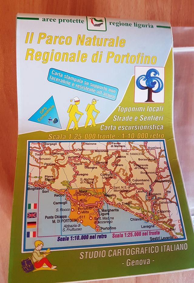Cartina doppia di Portofino per trekking