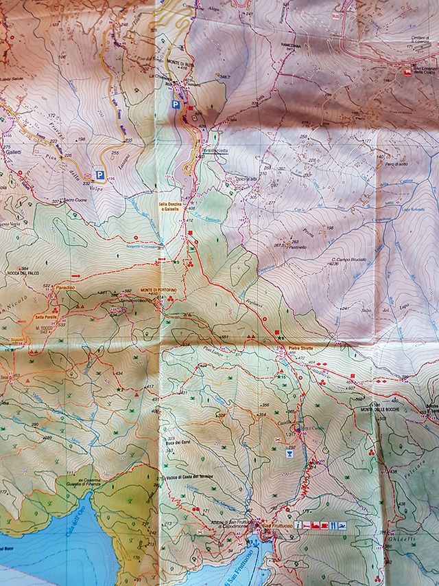 Cartina doppia di Portofino per trekking
