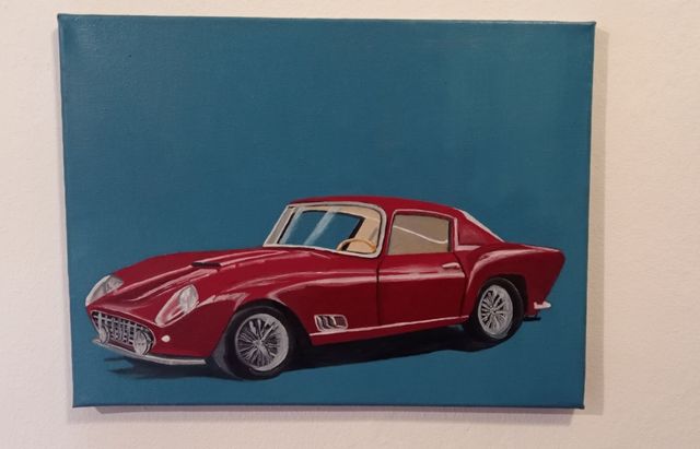 Quadro Ferrari Rossa dipinto a mano
