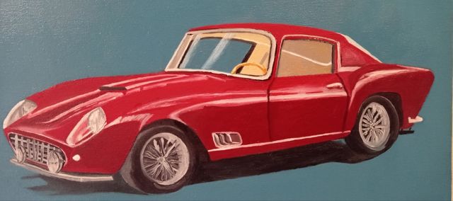 Quadro Ferrari Rossa dipinto a mano