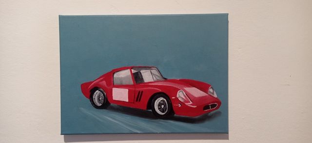 Ferrari d'epoca quadro dipinto a mano