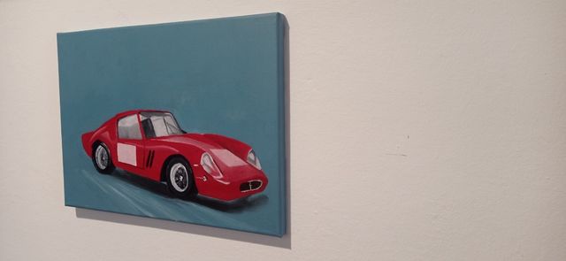 Ferrari d'epoca quadro dipinto a mano