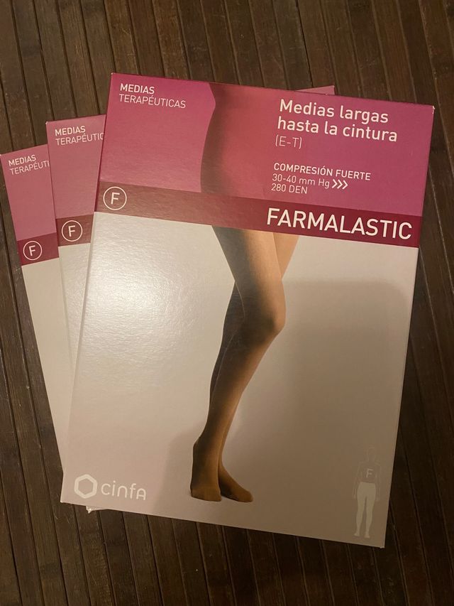 2 pares de Medias compresión fuerte 30-40 mm Hg