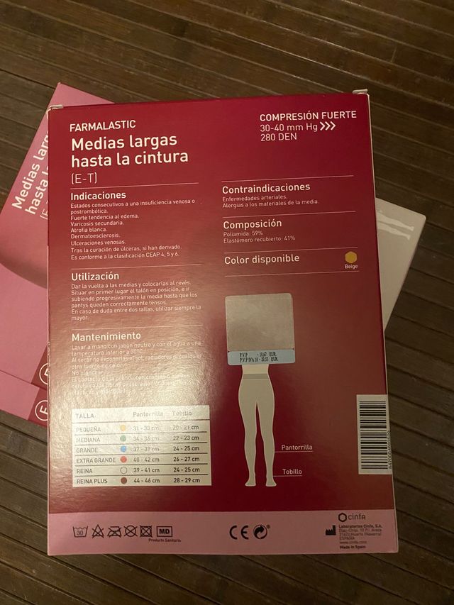 2 pares de Medias compresión fuerte 30-40 mm Hg