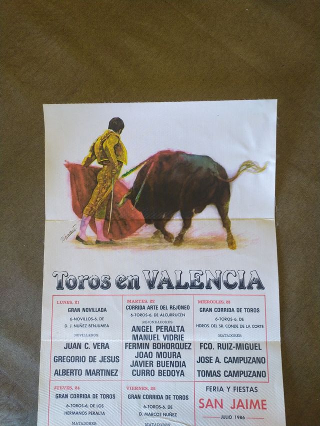 Cartel Toros 1986 papel seda Exclusivo