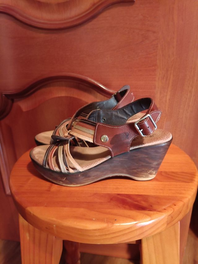 Cuñas piel mujer N" 36