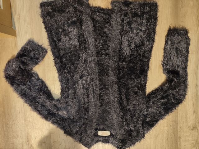 giacca di peluche nera