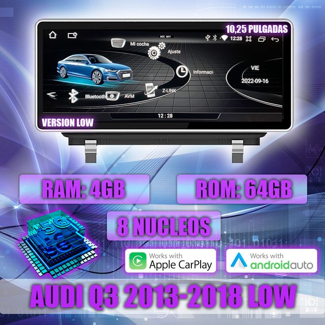 PANTALLA GPS AUDI Q3 2013-2018 CARPLAY ANDROID