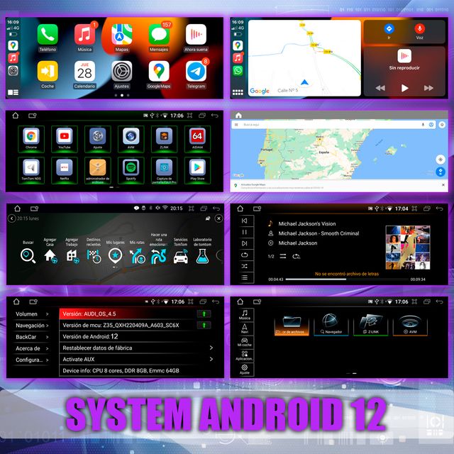 PANTALLA GPS AUDI Q3 2013-2018 CARPLAY ANDROID
