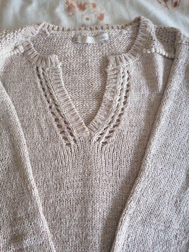 suéter de punto, manga tres cuartos