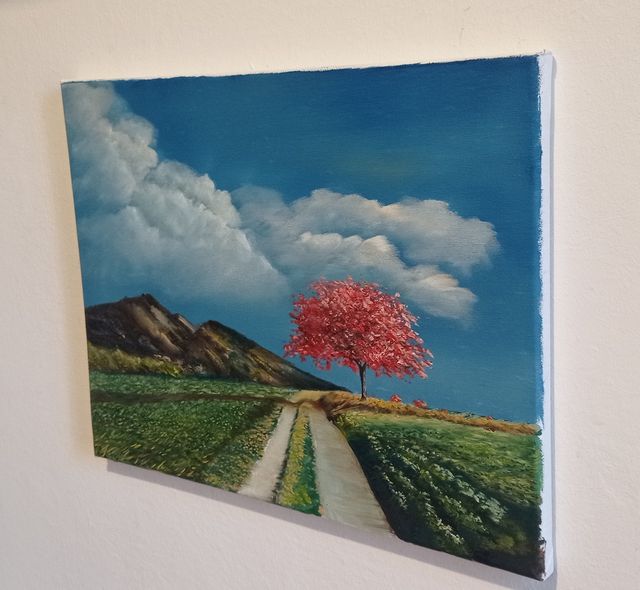 Quadro paesaggio olio su tela