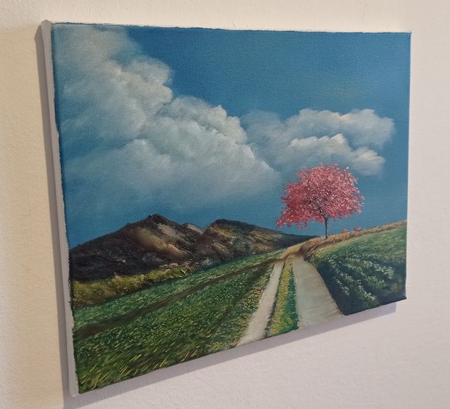 Quadro paesaggio olio su tela