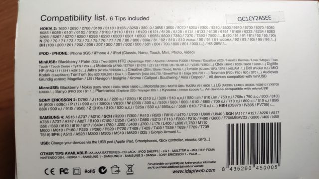 Cargador universal para móviles de sobremesa